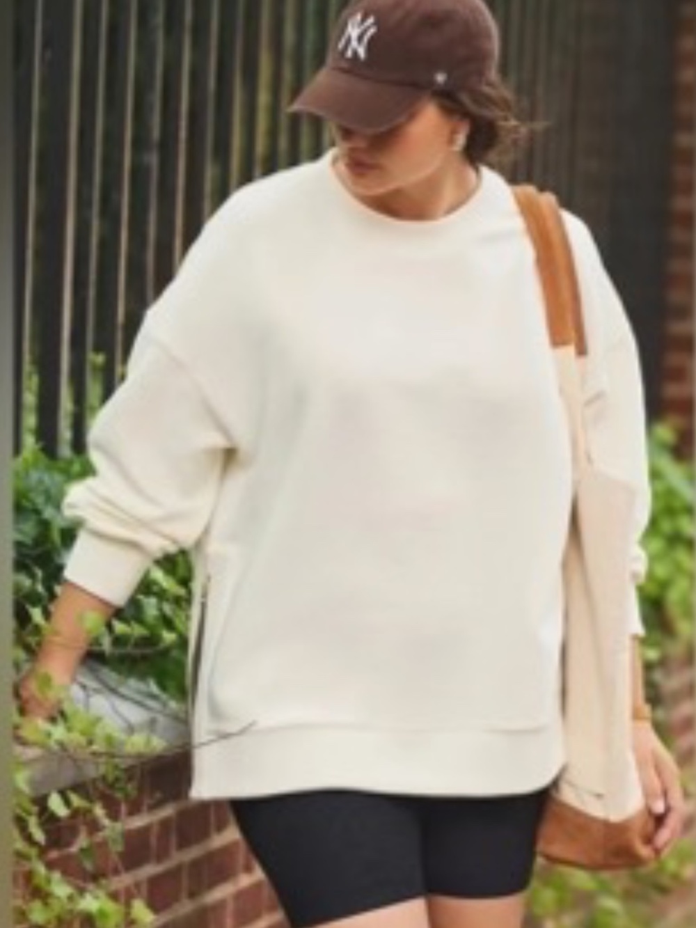 Varley Mae Boyfriend Sweat Ottoman Cream Pullover Sweatshirt Oversized Top 3X